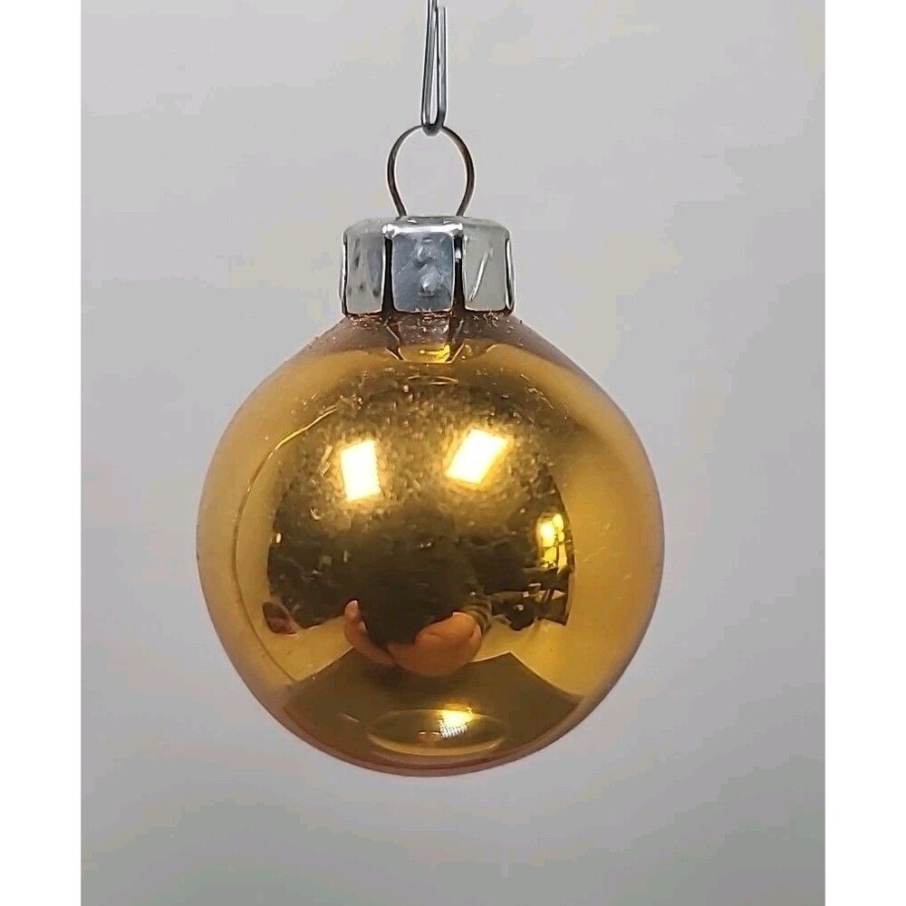 Vintage East Germany Glass Christmas Ornament Gold